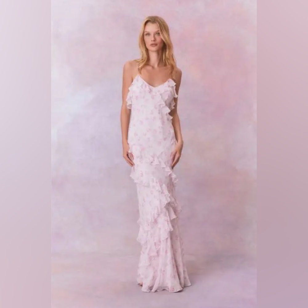 LoveShackFancy Rialto Dress in Sterling Dusk